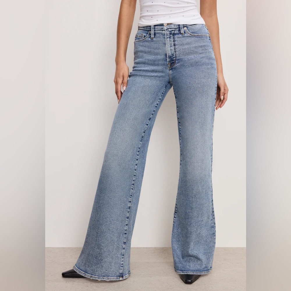 GOOD AMERICAN WAIST PALAZZO JEANS